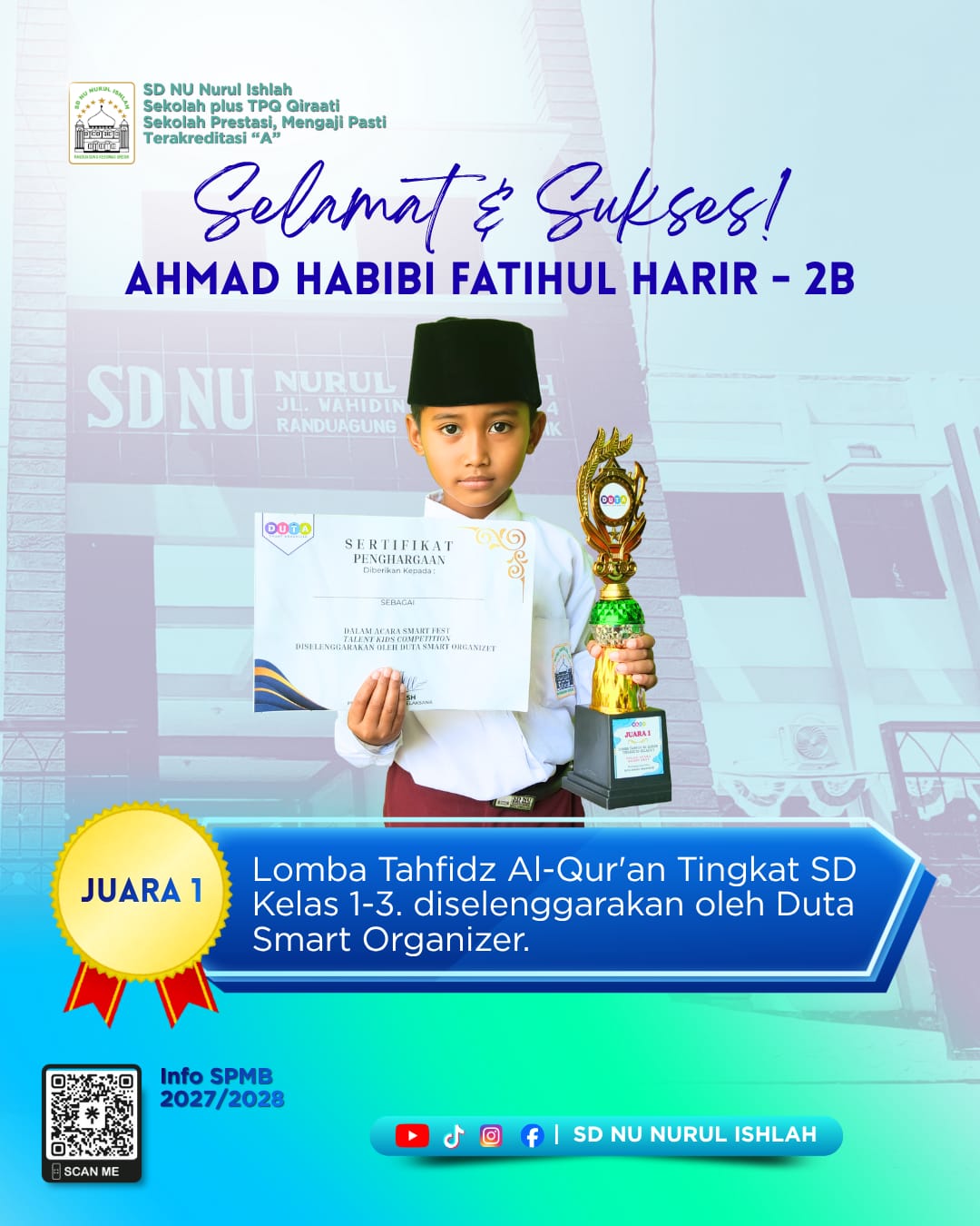 Lomba Tahfidz Al-Qur'an Tingkat SD Kelas 1-3 (Smart Fest Talent Kids Competition oleh Duta Smart Organizer)